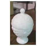 Indiana Glass Pedestal Bowl & Lid