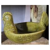 Green Olive Ceramic Chicken Bowl