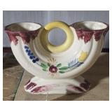 Vintage Hand Painted Ceramic Double Handle Vase