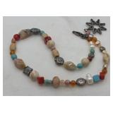 Multi Gemstone Pearl Necklace
