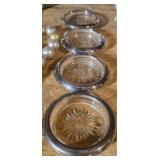 Vintage Silver Rimmed Coaster Set