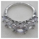 5 Stone White Sapphire Ring