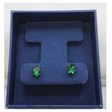 Green Stone Solitaire Earrings