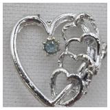 Estate Emerald Heart Brooch