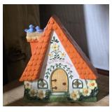 Vintage Lefton Cottage Ceramic Coin Bank