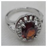 Garnet Solitaire Ring