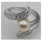 Sterling Silver Pearl Avon Vintage Ring
