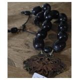 Ornate Necklace & Metal Medallion