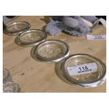 Silver Rimmed Coaster Set
