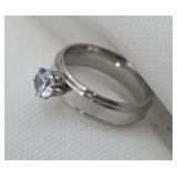 White Sapphire Solitaire Ring
