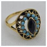 Estate Onyx & Turquoise Cocktail Ring