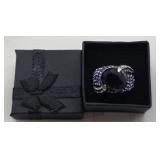 Large Purple Crystal Dinner Estate Ring