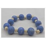 Angelite Blue Bead Bracelet