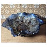 Peacock Carnival Glass Bowl