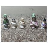 5 Half Doll Brush Porcelain Figures