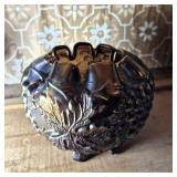 Grape Pattern Ftd Carnival Glass Rose Bowl