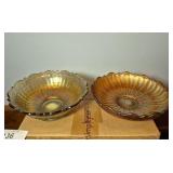 Two Carnival Glass dishes