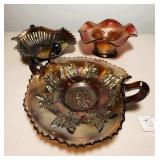 Three Pcs of Carnival Glass