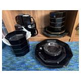 French Black Glass Dishware