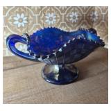 Ftd Double Handled Carnival Glass Bowl