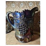 Grape & Cable Carnival Glass Pitcher
