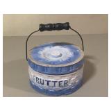 Blue & White Stoneware Butter Crock