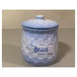 Blue & White Stoneware Beans Cannister