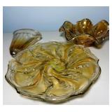 Three Pcs of Carnival Glass