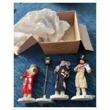 Three Japanese Figures & Lamp Post
