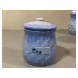 Tea Blue & White Stoneware Cannister