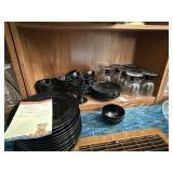 Set of Black Cloverleaf Dishes