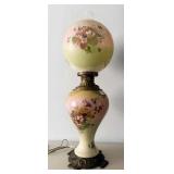 Antique Hand Painted Oil Lamp