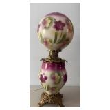 Antique Hand Painted Oil Lamp