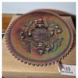 Dbl Pattern Carnival Glass Plate