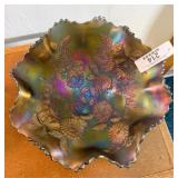 Chrysanthemum Three Ftd. Carnival Glass Bowl