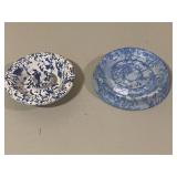 2 Blue & White Stoneware Collectibles