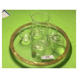 Cocktail Set with Gold Rimmed Serving Tray
