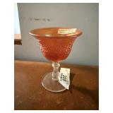 Carnival Glass Orange Glass Goblet