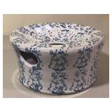 Blue & White Spongeware Spittoon