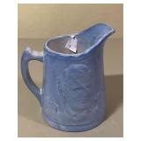 Blue Stoneware Lincoln Pitcher