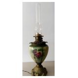 Antique Hand Painted Oil Lamp