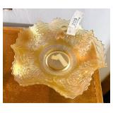 White Carnival Glass Bowl