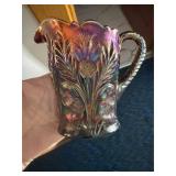 Field Thistle Carnival Glass Creamer