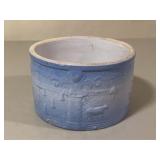 Blue & White Cows and Columns Crock