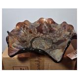 Carnival Glass Nesting Swan Ftd Bowl