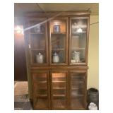 Double Lighted Display Cabinet with Glass Shelves