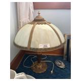Antique Slag Glass Table Lamp
