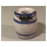 Blue & White Banded Barrel Jug