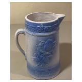 Blue & White Stoneware Pitcher