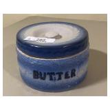 Blue & White Cow Butter Crock